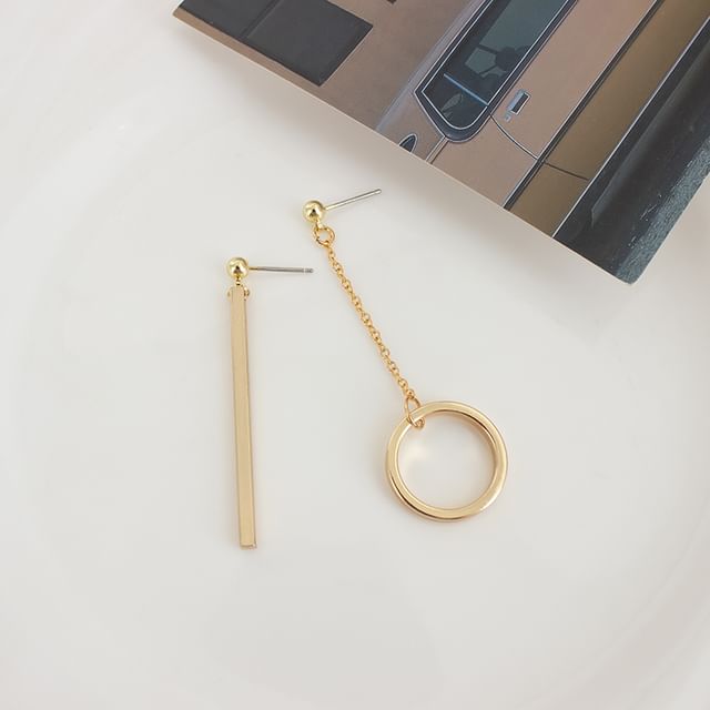 Asymmetrical / Clip On Drop Earring Star
