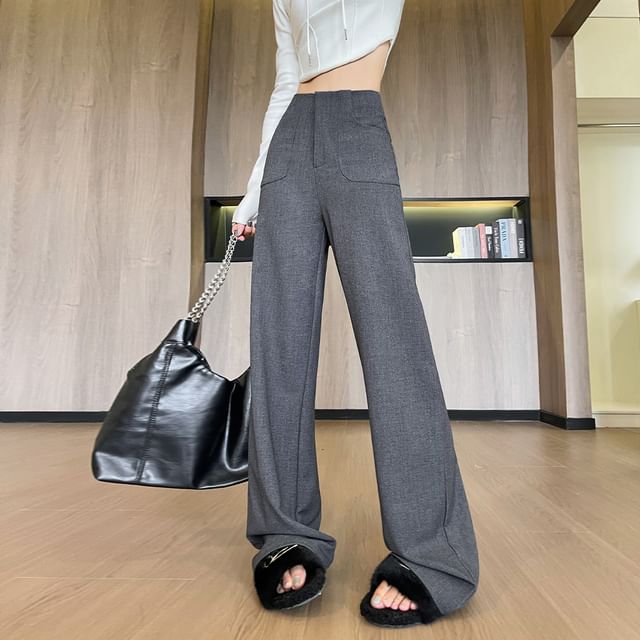 (Various Plain Loose Rise Pants Fit High Suit Designs)
