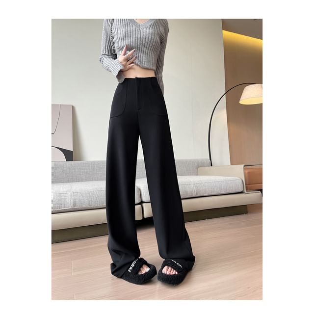 (Various Plain Loose Rise Pants Fit High Suit Designs)