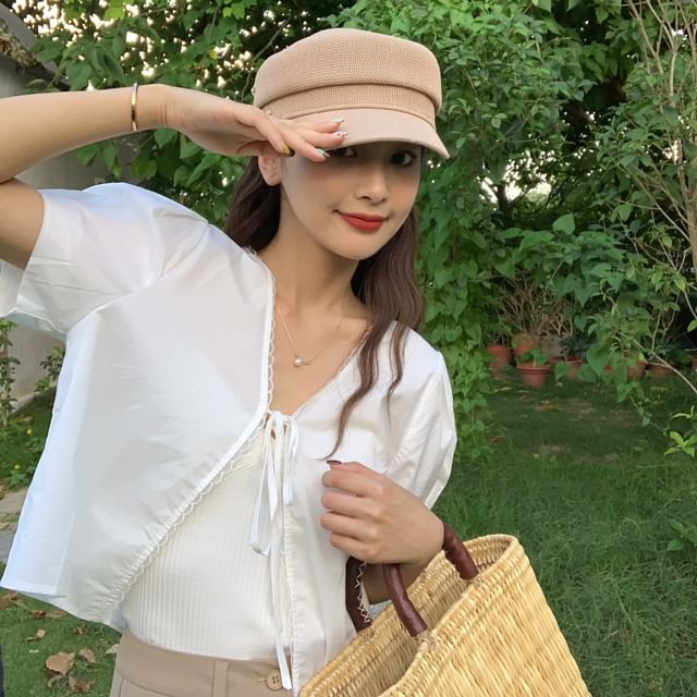 Buttoned Cap Newsboy