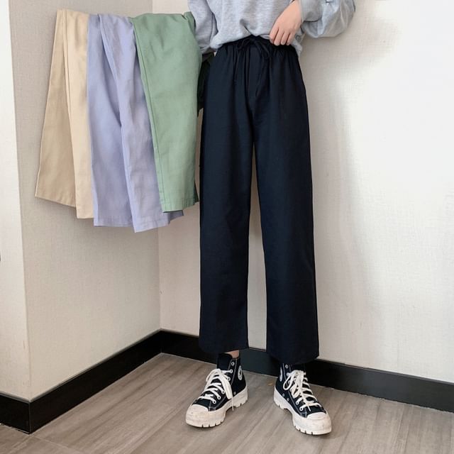 Cargo Wide Rise Plain High Pants Leg