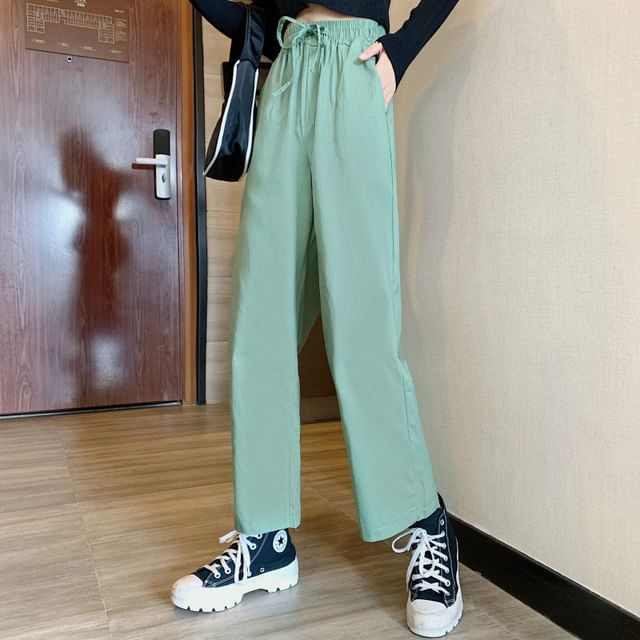Cargo Wide Rise Plain High Pants Leg