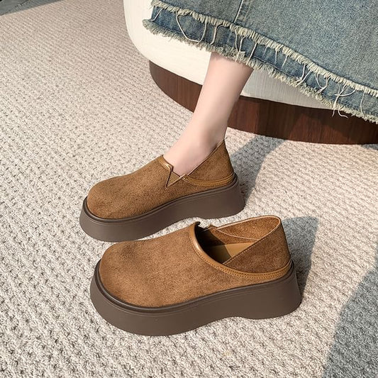 Suede Platform Ons Slip Faux