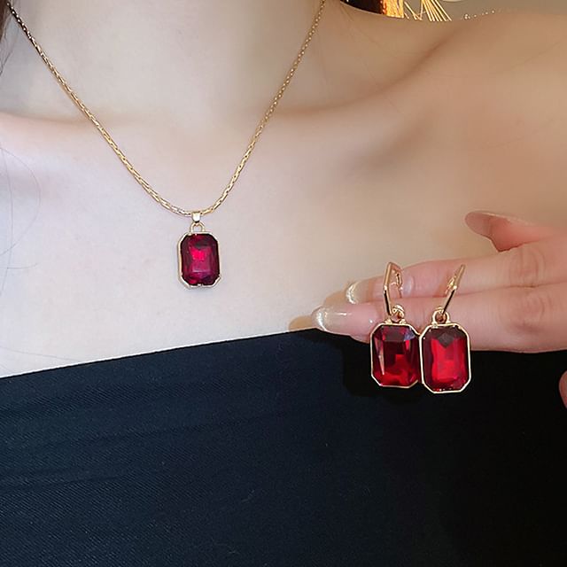 Hoop Necklace Earring / Pendant Drop Rhinestone