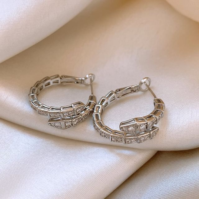 Pearl Hoop / Ear Rhinestone Stud Earring Heart Faux