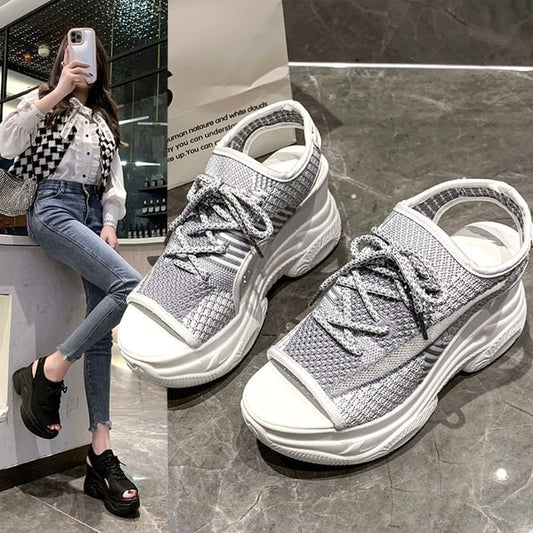 Sneakers Peep-Toe Cutout Platform