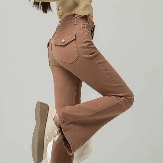 Bootcut Washed Jeans Waist High Designs) (Various