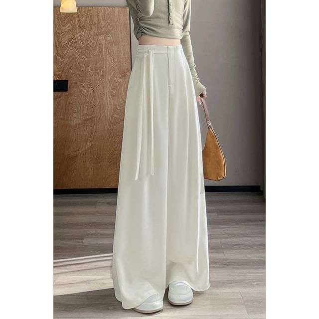 Designs) Leg Rise High Asymmetrical Wide Pants Plain (Various