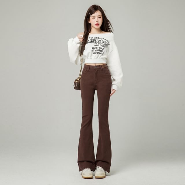 Bootcut Washed Jeans Waist High Designs) (Various