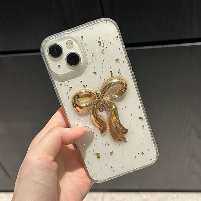 Phone Gold Bow Leaf Case