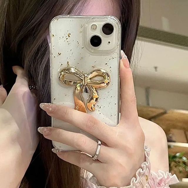 Phone Gold Bow Leaf Case