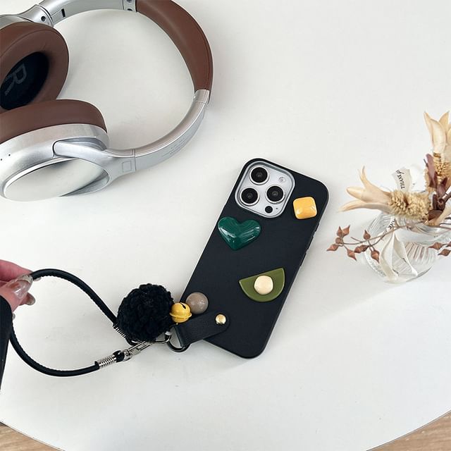 Phone Pom Geometric Strap with Case