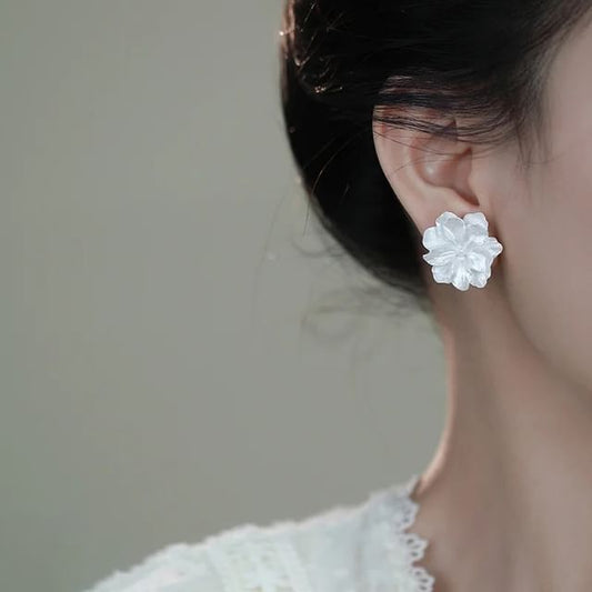 / Stud On Clip Earring Flower