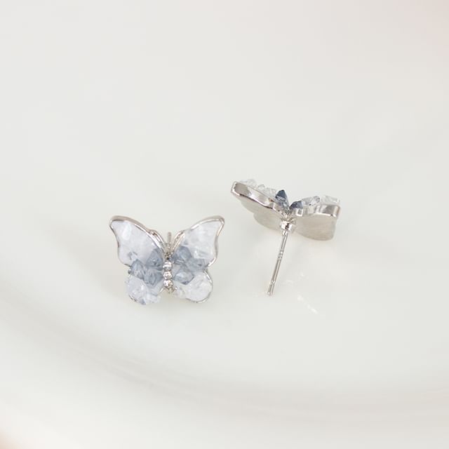 / Rhinestone Stud Butterfly On Earring Clip
