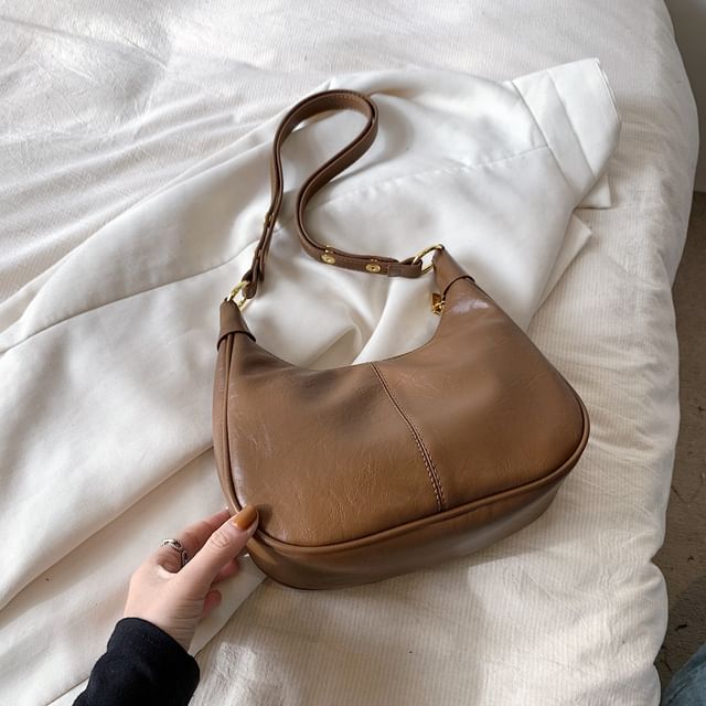 Plain Bag Faux Leather Crossbody