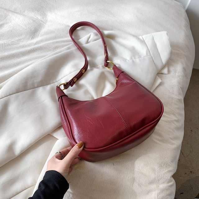 Plain Bag Faux Leather Crossbody