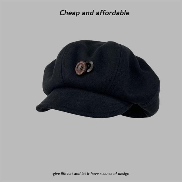 Cap Plain Newsboy Buttoned