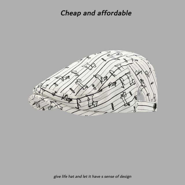 Cap Dog Print Newsboy