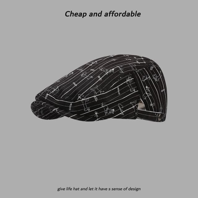 Cap Dog Print Newsboy