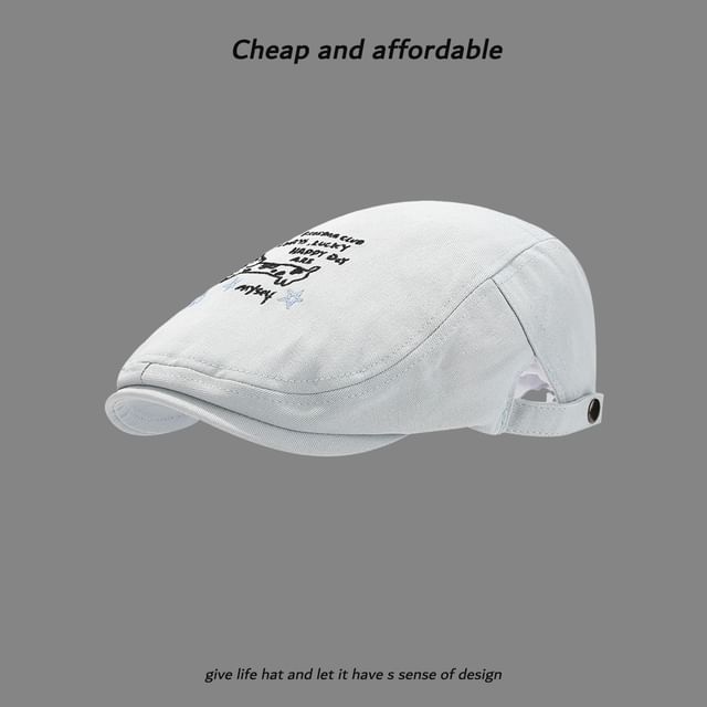 Embroidery Cartoon Hat Newsboy