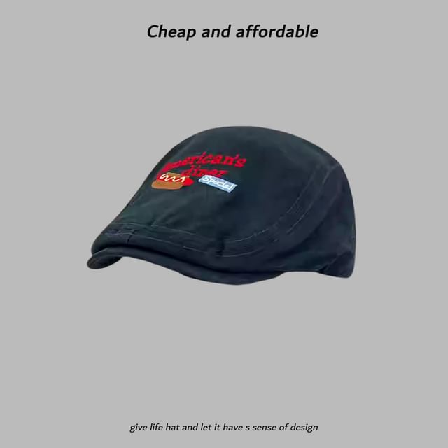 Hat Cartoon Newsboy Embroidery