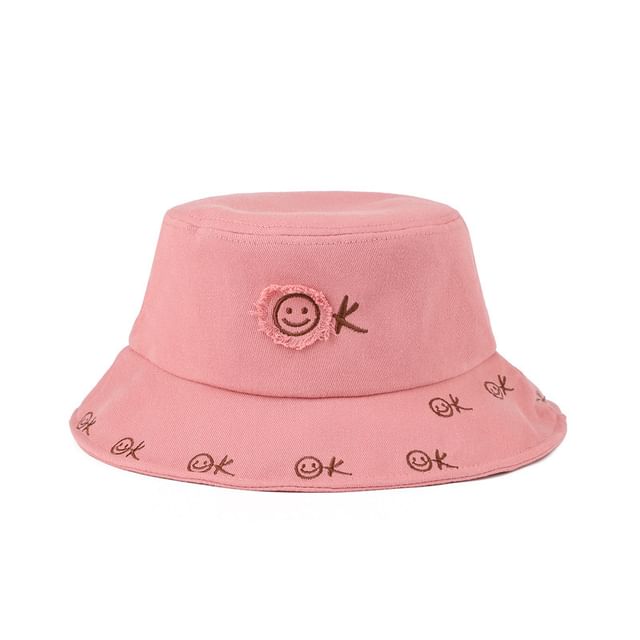 Face Smiley Bucket Hat Embroidered