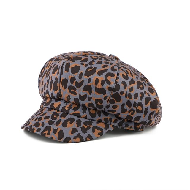 Newsboy Animal Print Cap