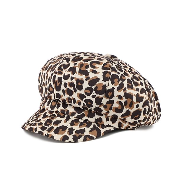 Newsboy Animal Print Cap