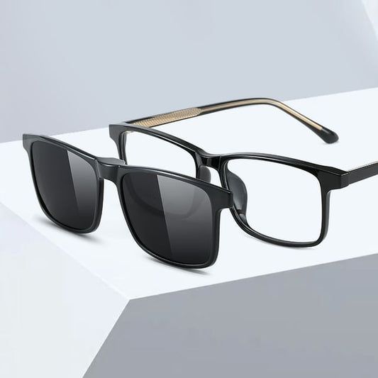 Sunglasses Square On Clip with Glasses