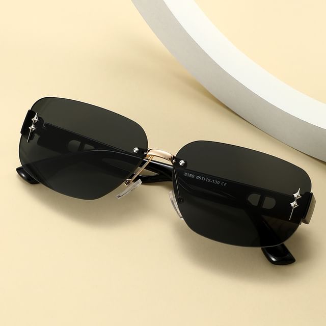 Rimless Sunglasses Rectangle
