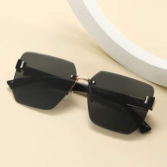 Geometric Oversized Sunglasses Rimless