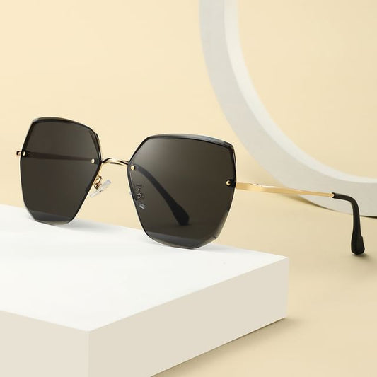 Rimless Geometric Sunglasses Oversized