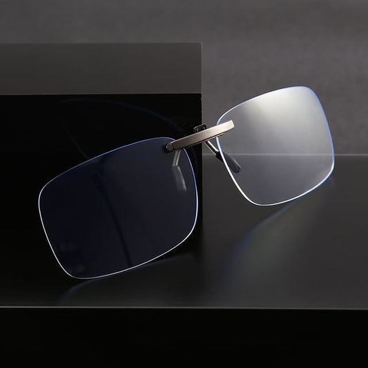 On Square Clip Glasses Rimless