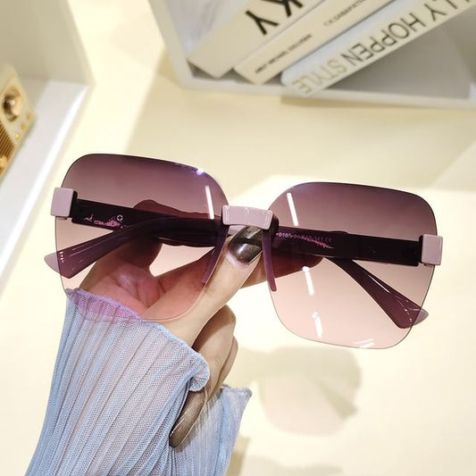 Geometric Sunglasses Rimless Oversized