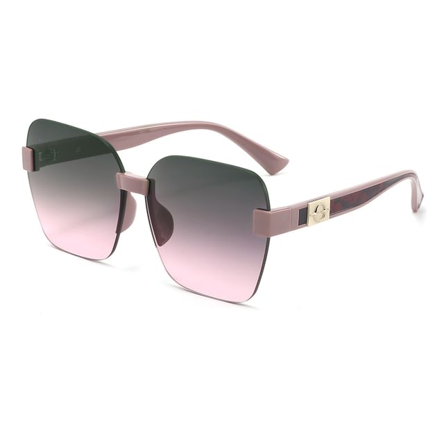 Geometric Sunglasses Rimless Oversized