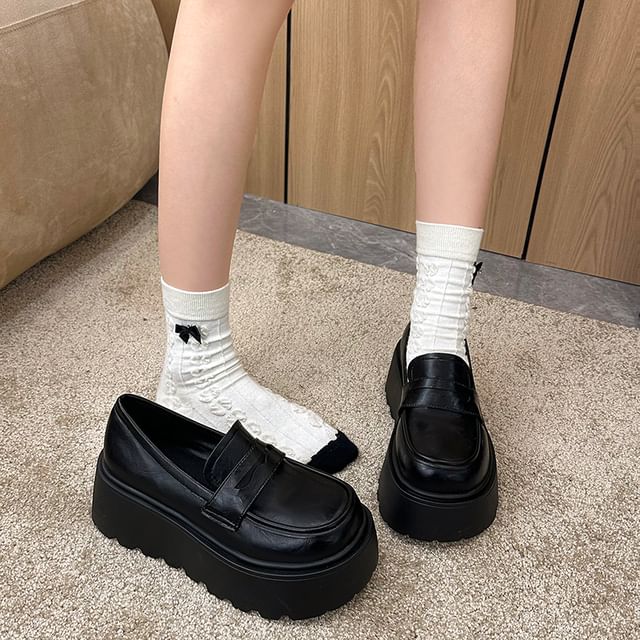 Penny Plain Platform Loafers