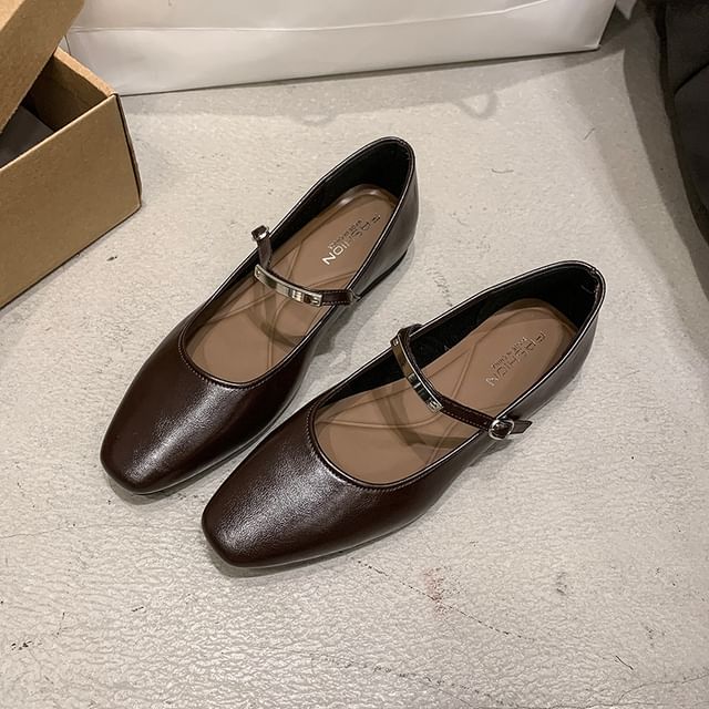 Jane Accent Metal Buckle Mary Shoes