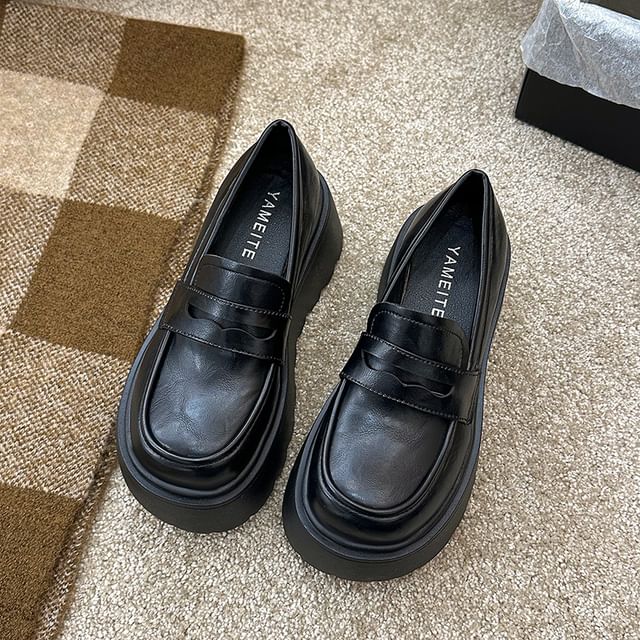 Penny Plain Platform Loafers