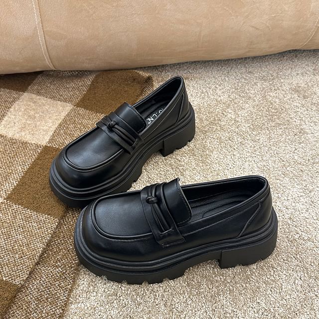 Detail Platform Loafers Knot Plain