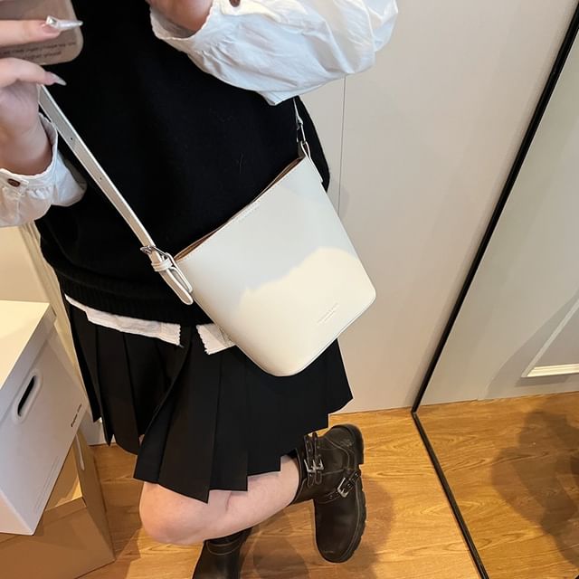 Bag Bucket Plain Leather Faux