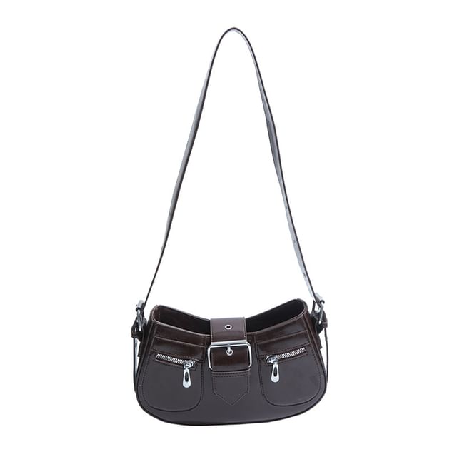 Faux Shoulder Bag Leather Buckled