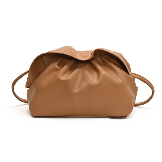 Ruched Faux Bag Leather Crossbody