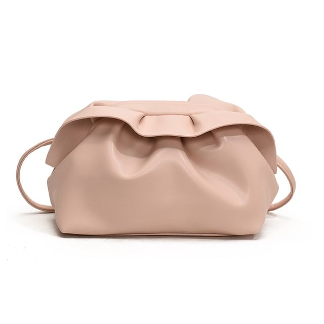 Ruched Faux Bag Leather Crossbody