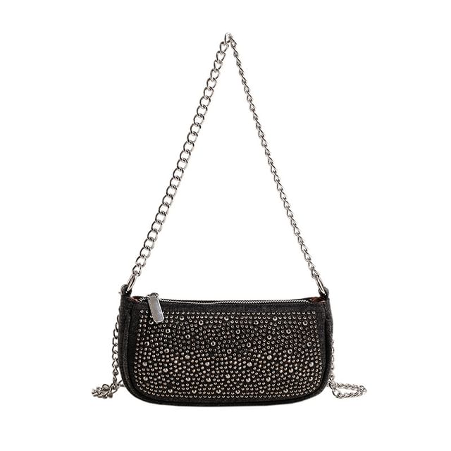 Rhinestone Evening Denim Clutch