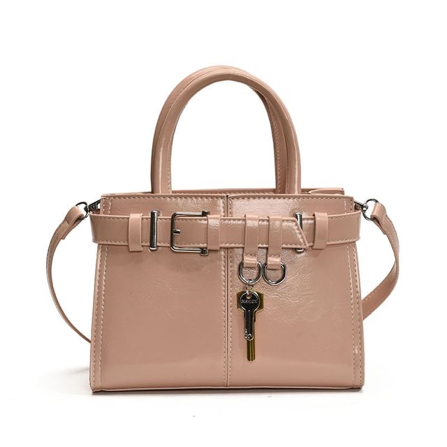 Crossbody Buckle Leather Bag Faux