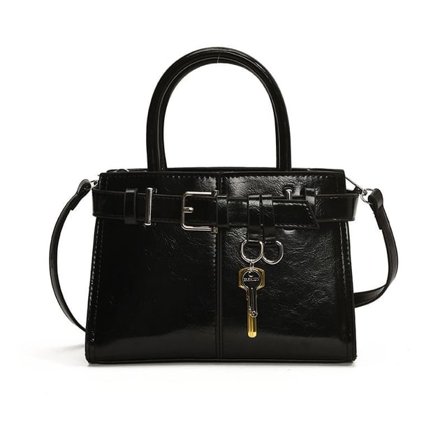 Crossbody Buckle Leather Bag Faux