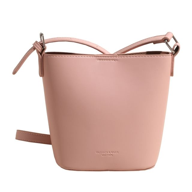 Bag Bucket Plain Leather Faux
