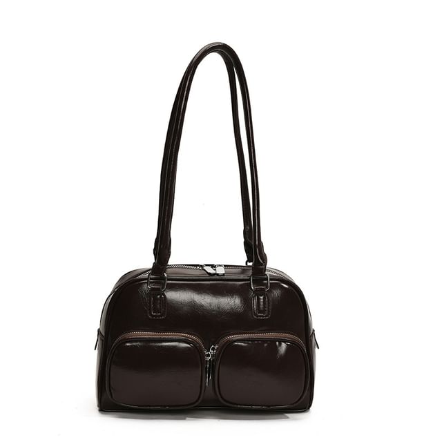 Bag Bowler Faux Leather Plain