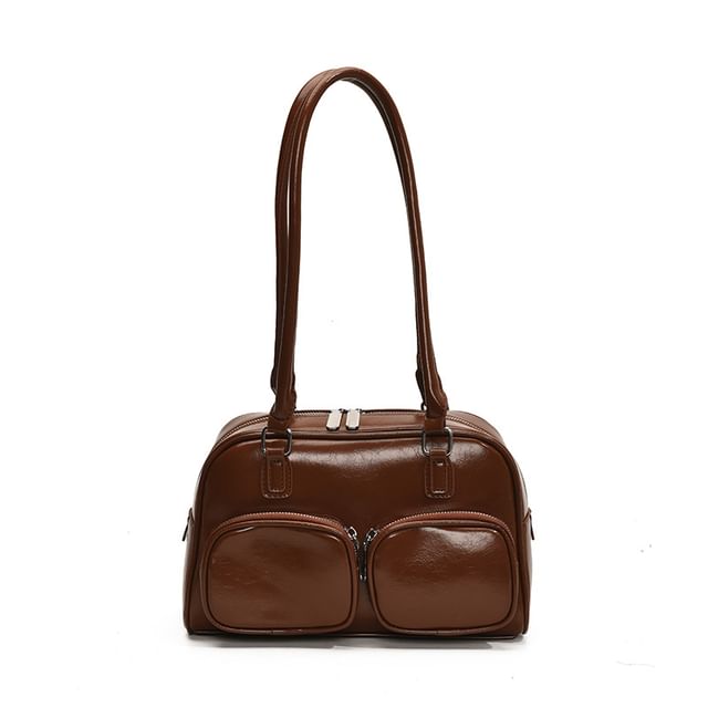 Bag Bowler Faux Leather Plain