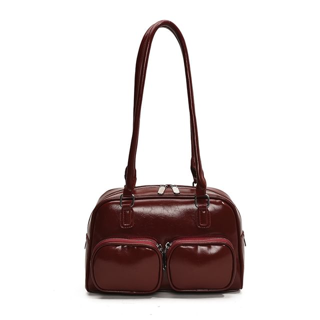 Bag Bowler Faux Leather Plain